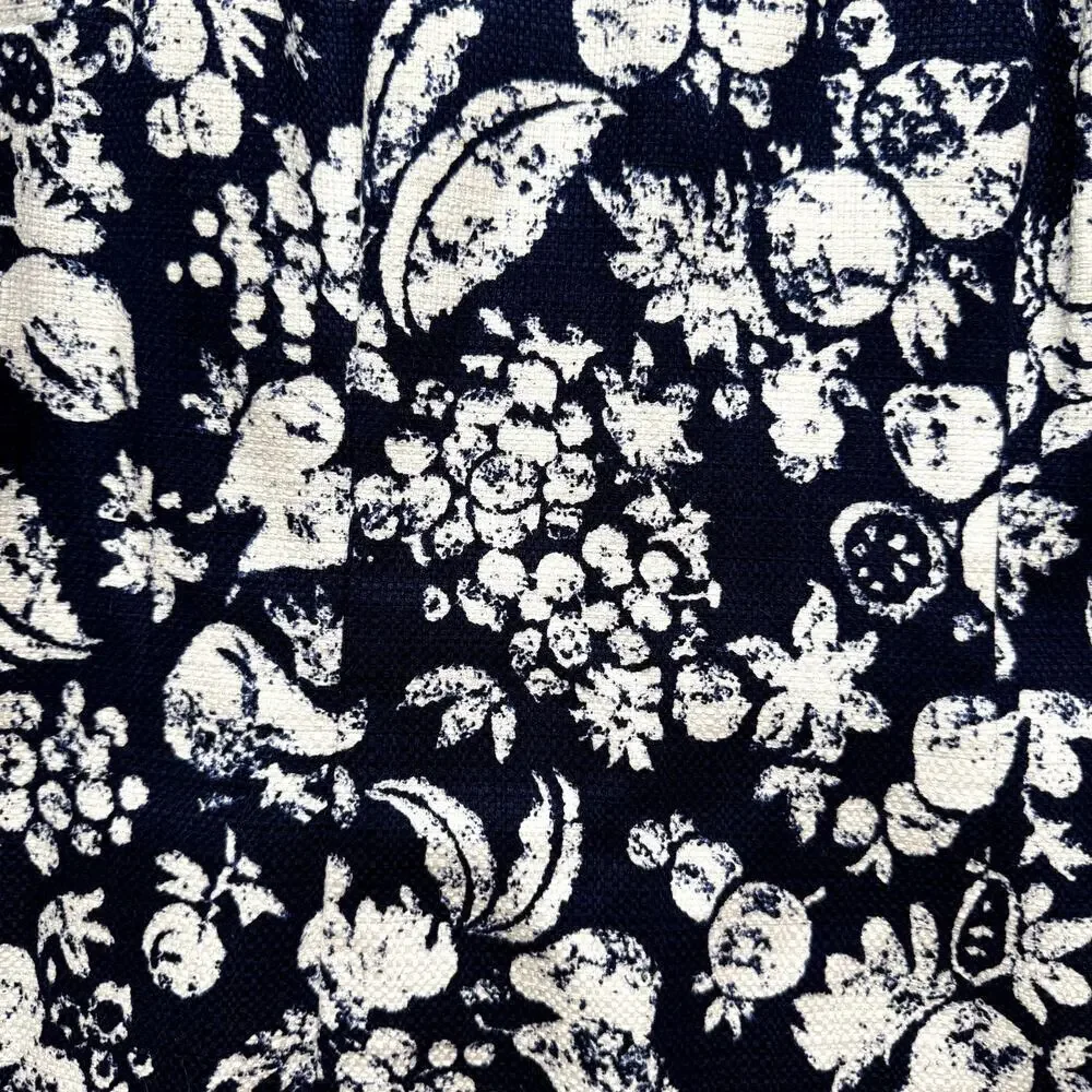 Talbots Sleeveless Fruit Print Navy Brunch Dress Women's Size 6P - Picture 3 of 5
